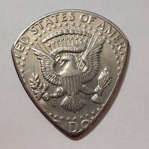 Silver Guitar Pick with Eagle Design